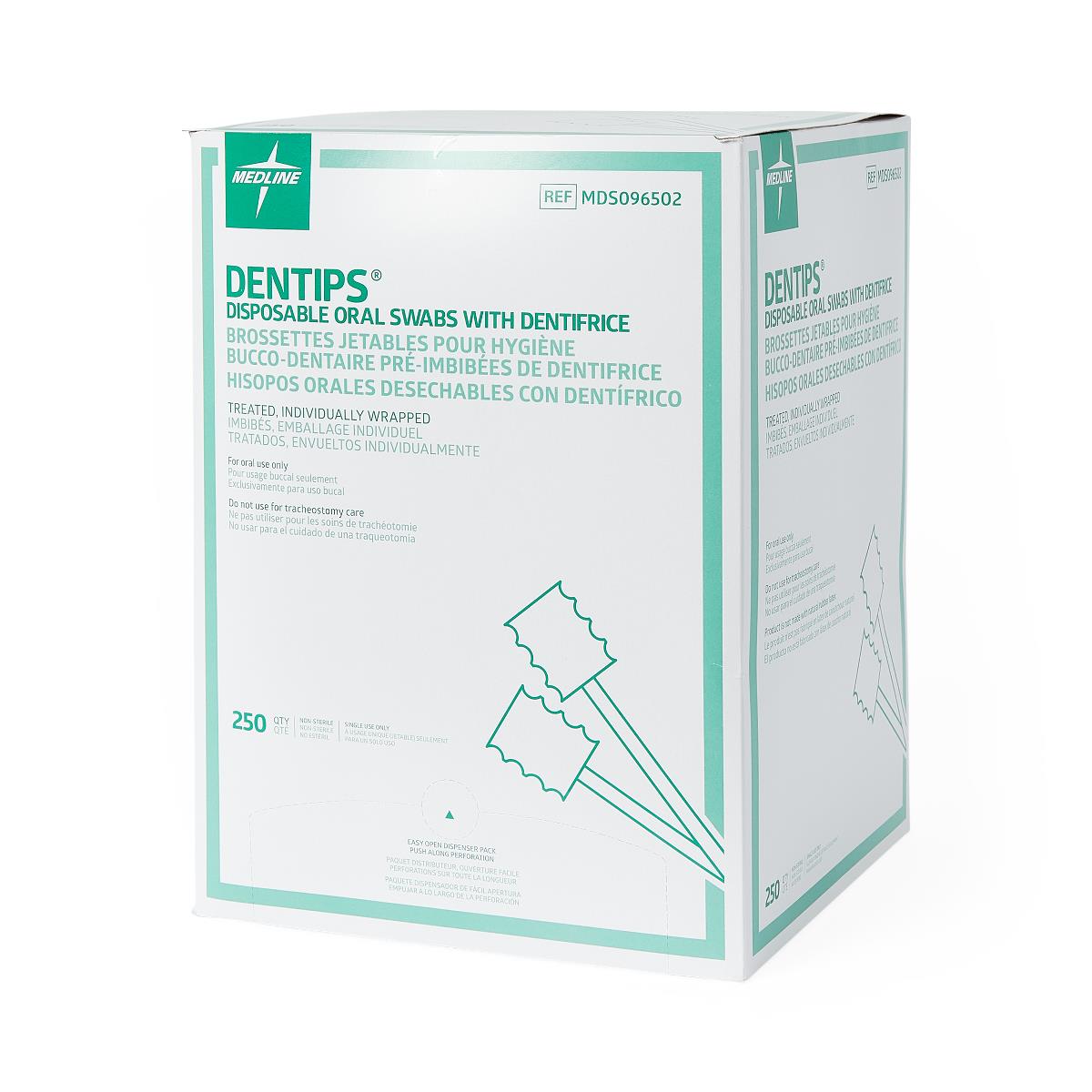 Oral Swab Dentips® Dentifrice Foam Tip 1 Per Pack