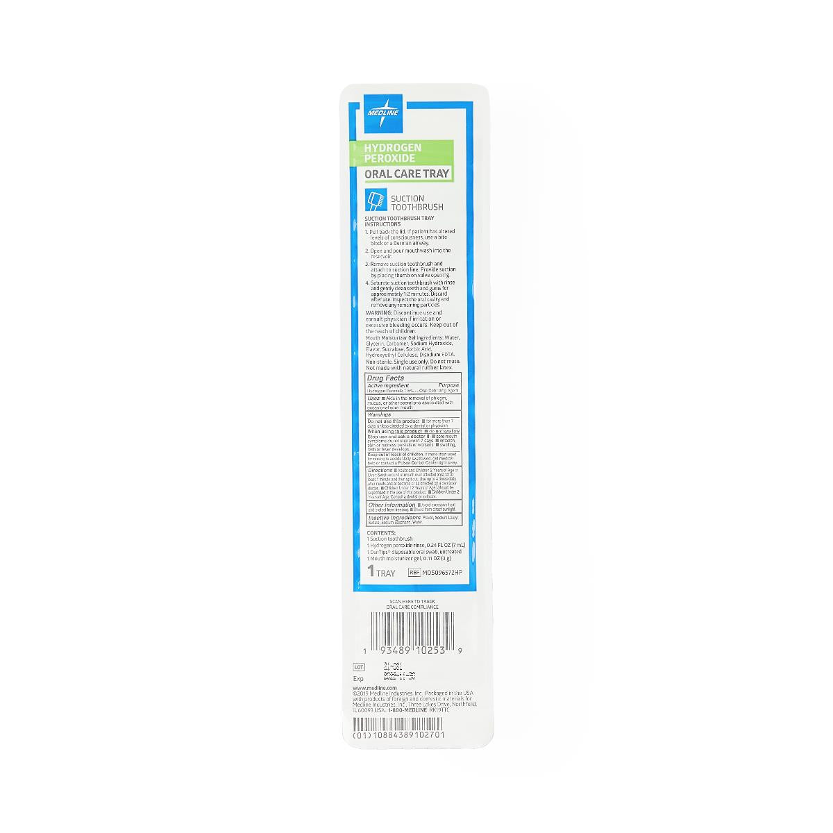 Medline Suction Toothbrush Kit with Hydrogen Peroxide