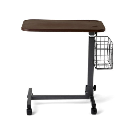Fold-Flat Overbed Table with Basket