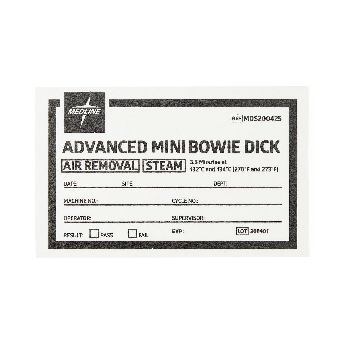 Medline Bowie Dick Surgical Instrument Sterilization Test Cards