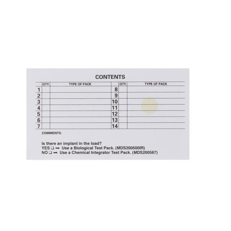 Instrument Sterilization Record Load Cards