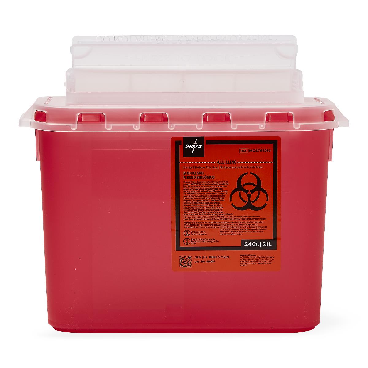 Medline Biohazard Patient Room Sharps Disposal Containers