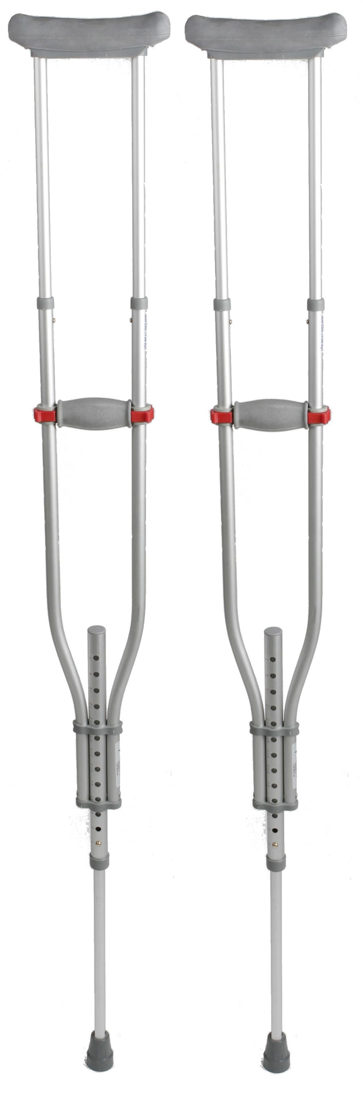 Medline Quick-Fit Aluminum Crutches with Red Dot Hand Grip
