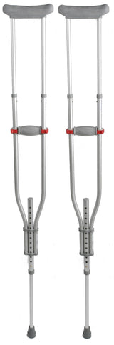 Medline Quick-Fit Aluminum Crutches with Red Dot Hand Grip