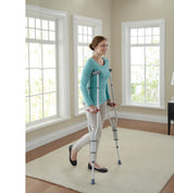 Medline Quick-Fit Aluminum Crutches with Red Dot Hand Grip