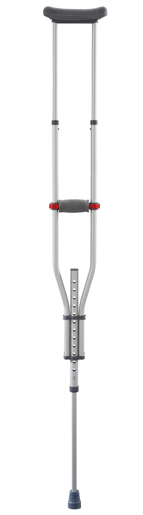 Medline Quick-Fit Aluminum Crutches with Red Dot Hand Grip - BeHope
