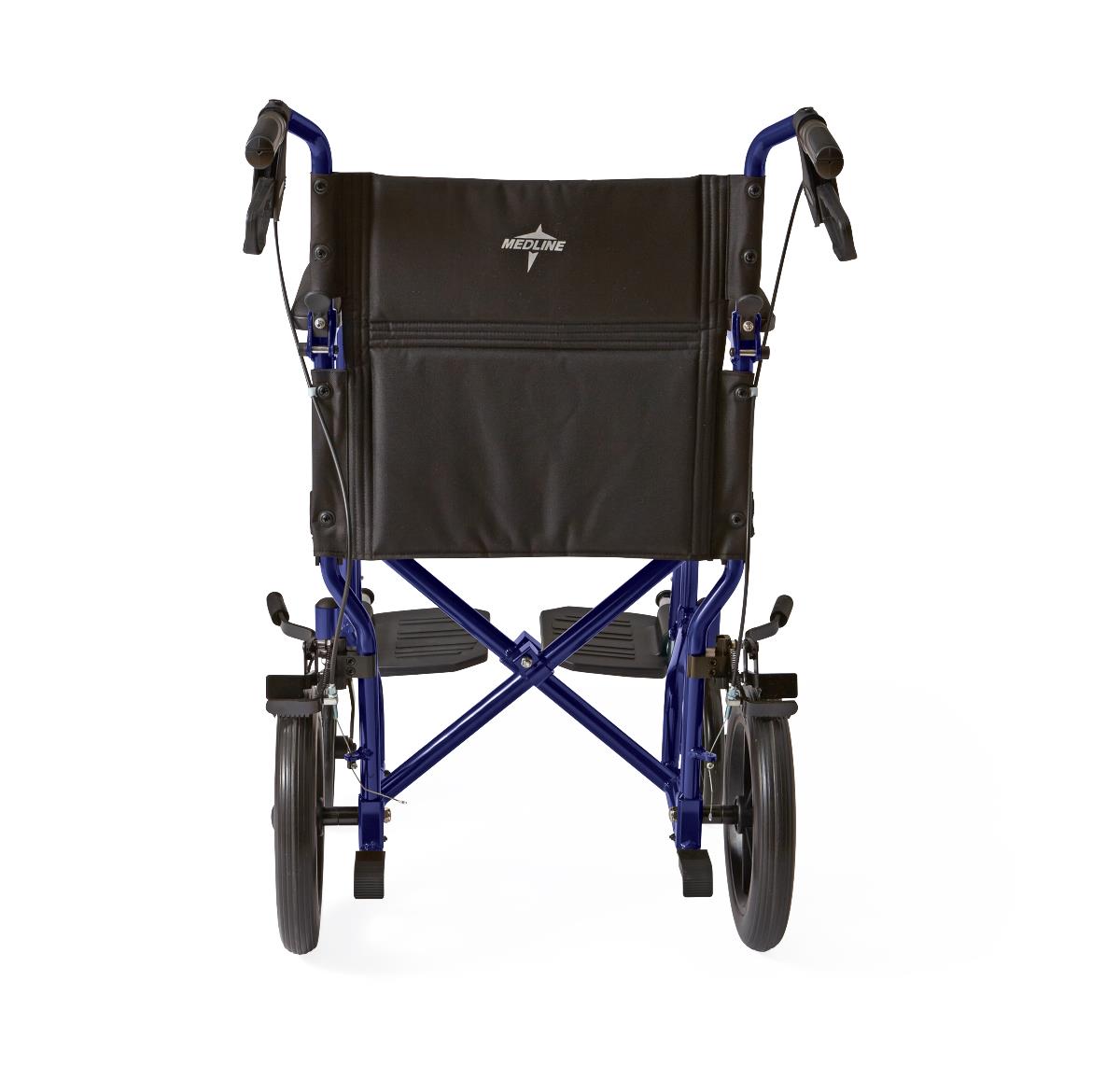 Aluminum basic transport chair, detail of the armrests.