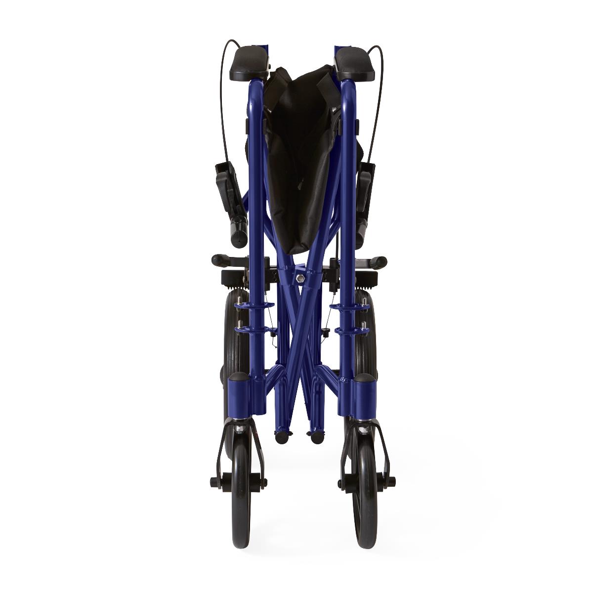 Aluminum basic transport chair, side view.