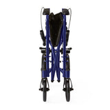 Aluminum basic transport chair, side view.