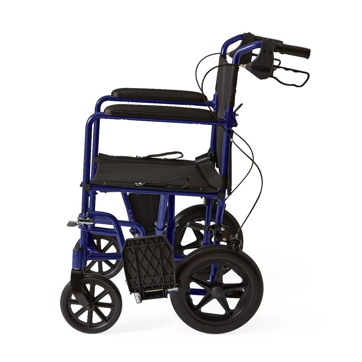 Aluminum basic transport chair, close-up of a specific feature.