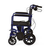 Aluminum basic transport chair, close-up of a specific feature.