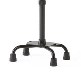 Top-down view of the Medline Aluminum Quad Cane's small base and shaft.