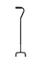 Side view of the Medline Aluminum Quad Cane, highlighting its aluminum shaft.