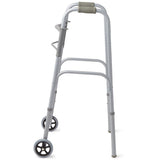Medline Two-Button Folding Walker with Front Wheels