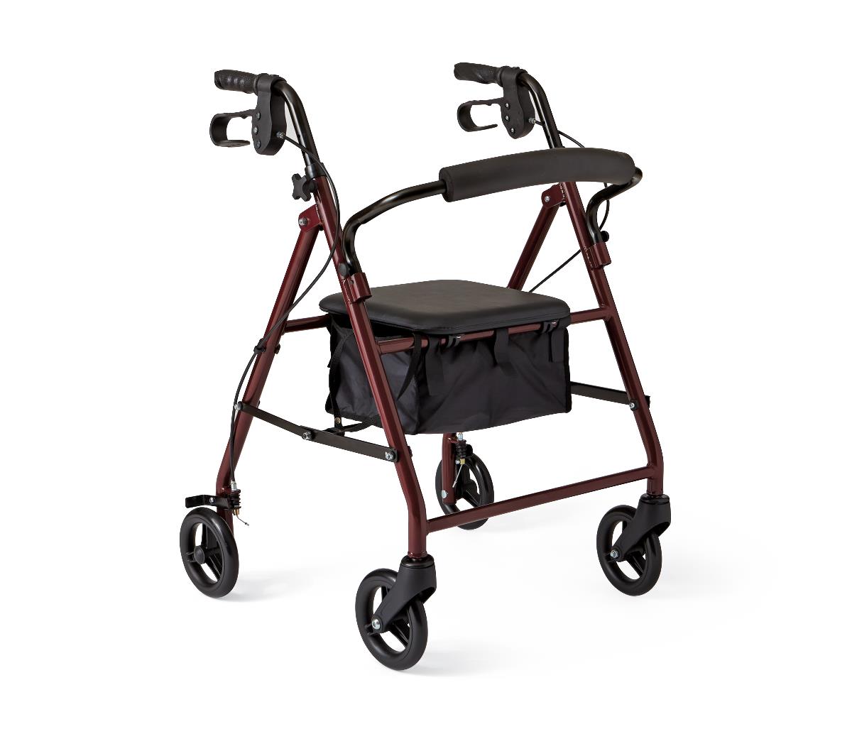 Medline Junior Rollator, folded for storage or transport, showing compact design.