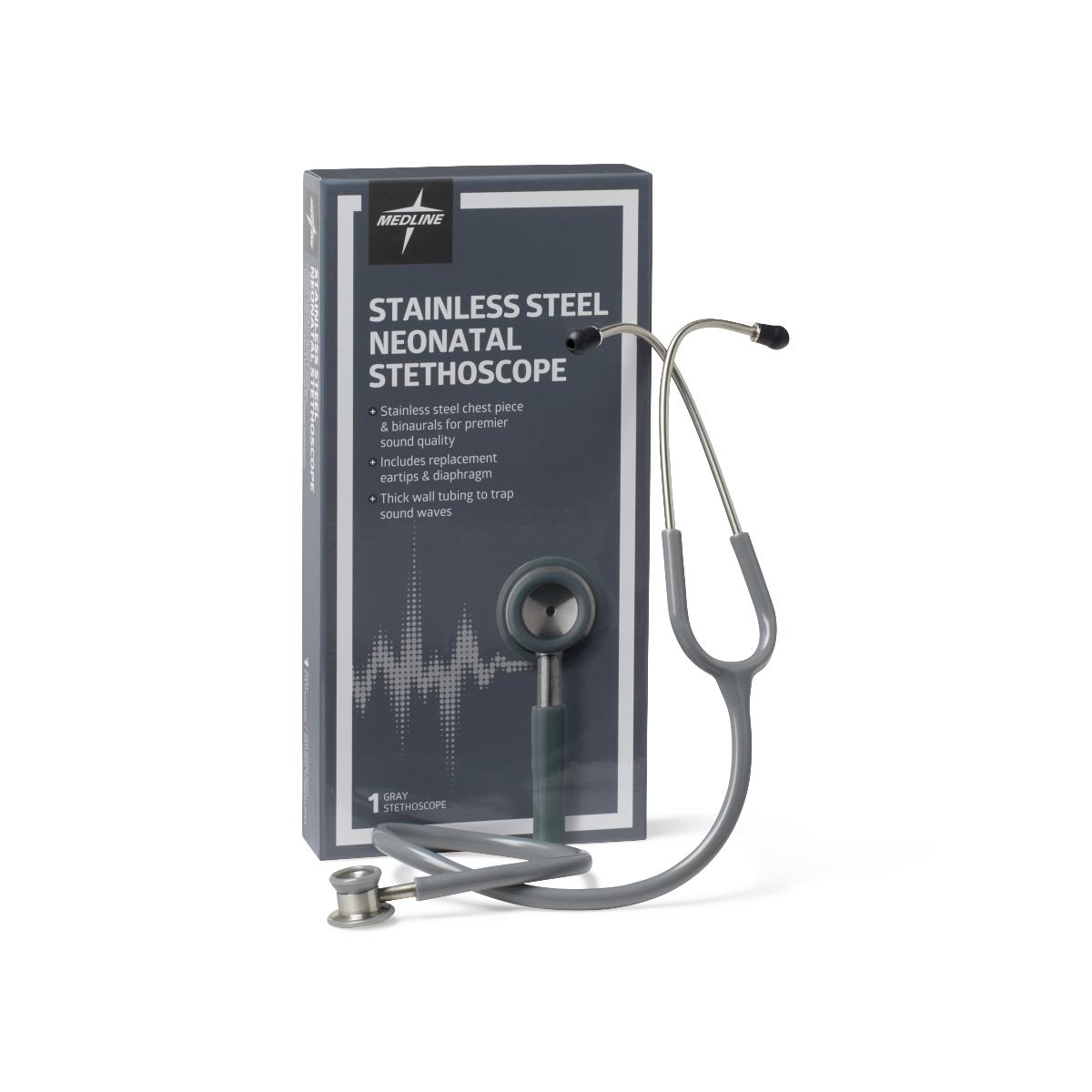Medline Elite Stainless Steel Neonatal Stethoscopes