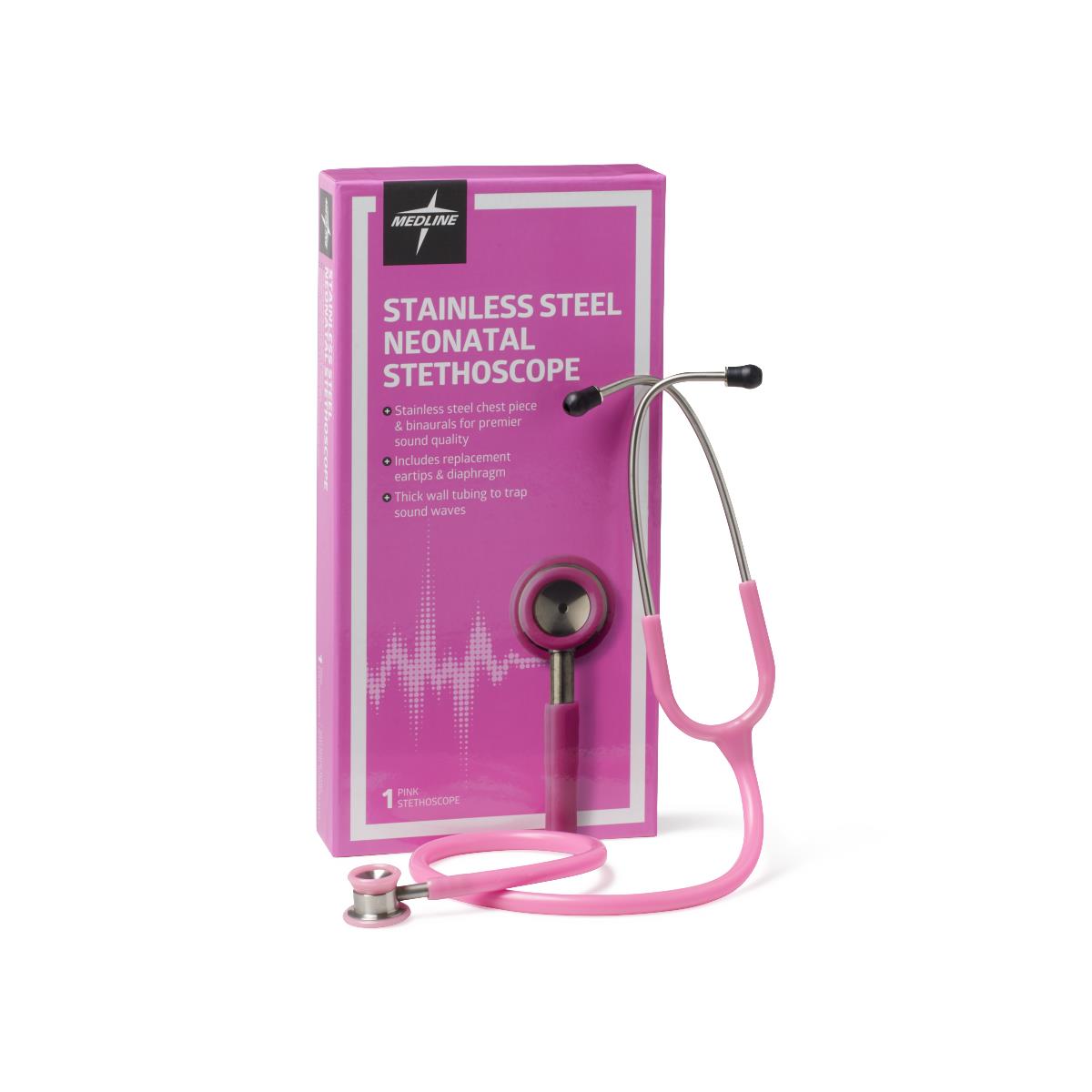 Medline Elite Stainless Steel Neonatal Stethoscopes