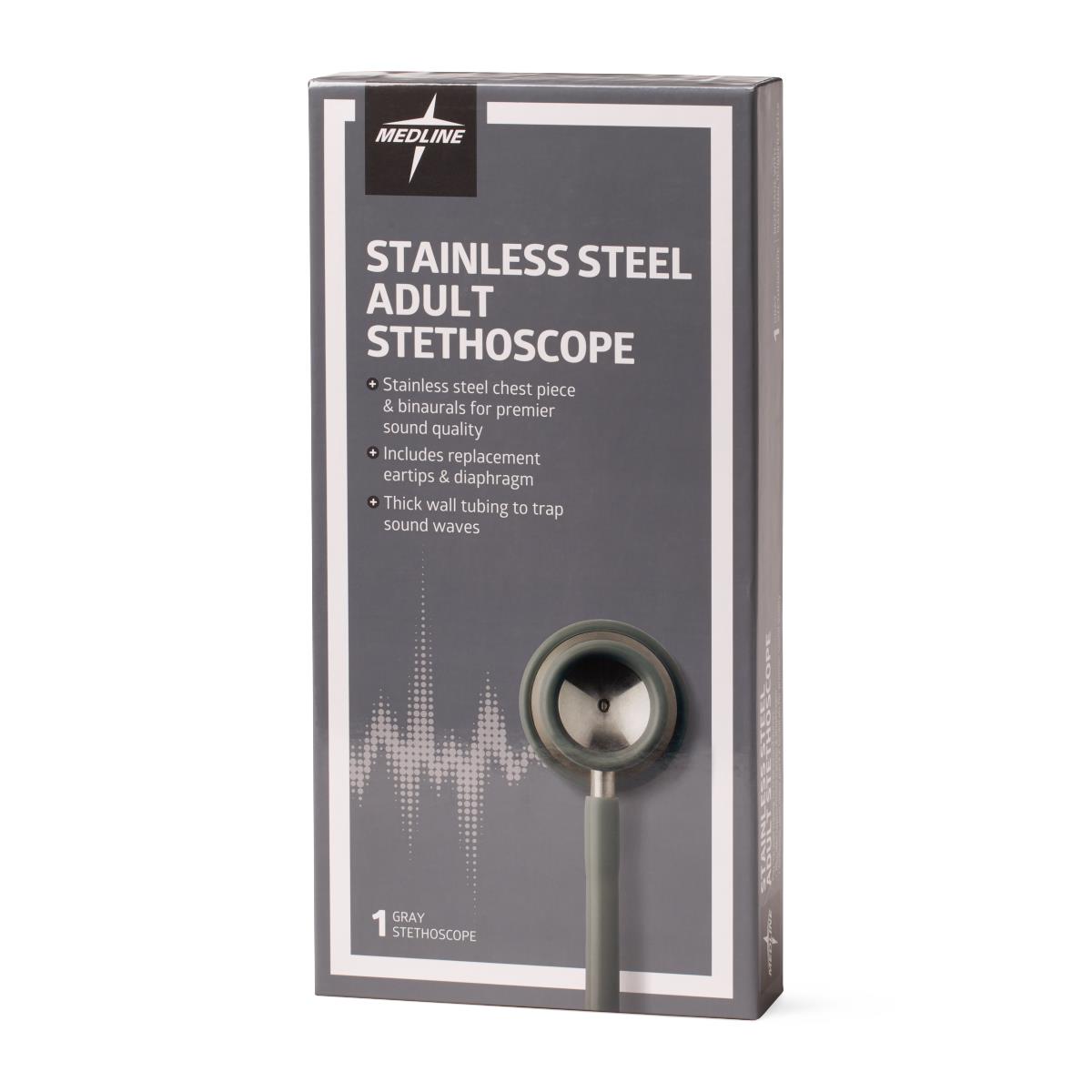Medline Adult Stainless Steel Stethoscopes