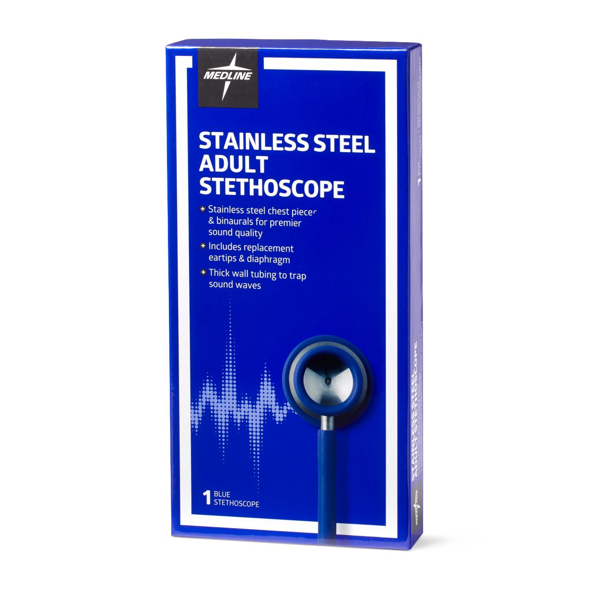 Medline Adult Stainless Steel Stethoscopes
