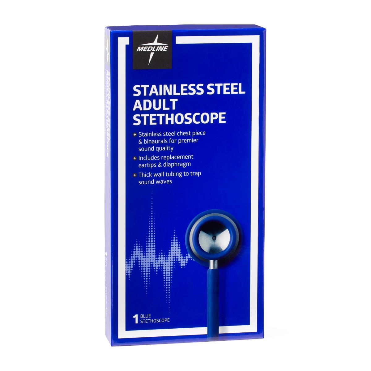 Medline Adult Stainless Steel Stethoscopes