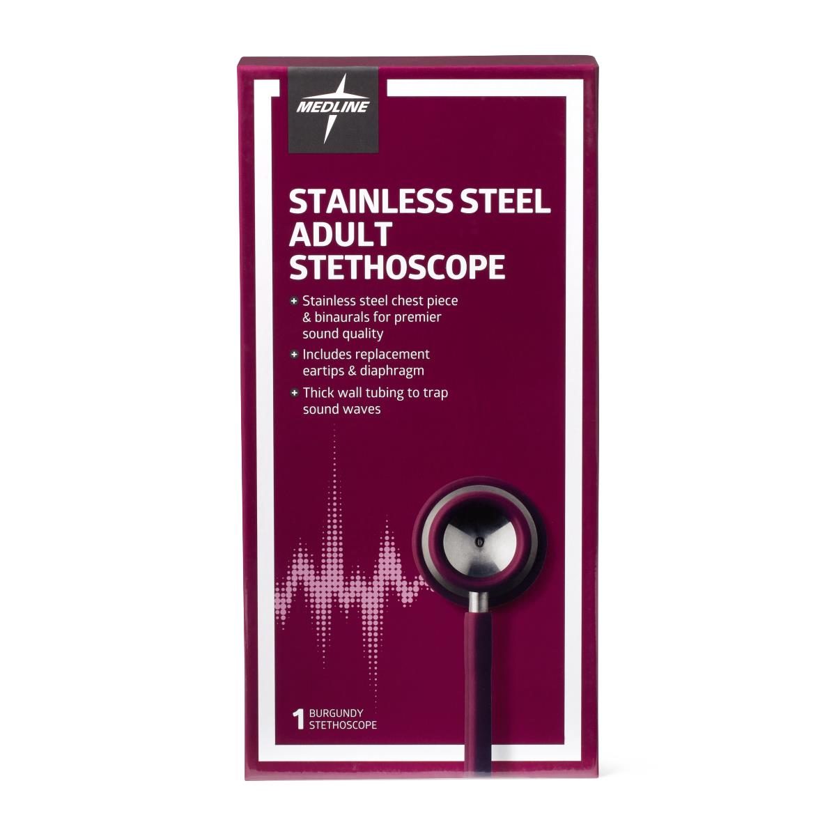 Medline Adult Stainless Steel Stethoscopes