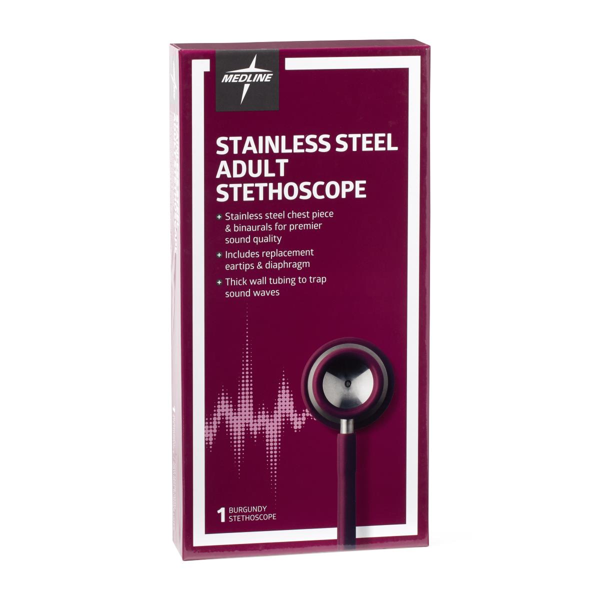 Medline Adult Stainless Steel Stethoscopes