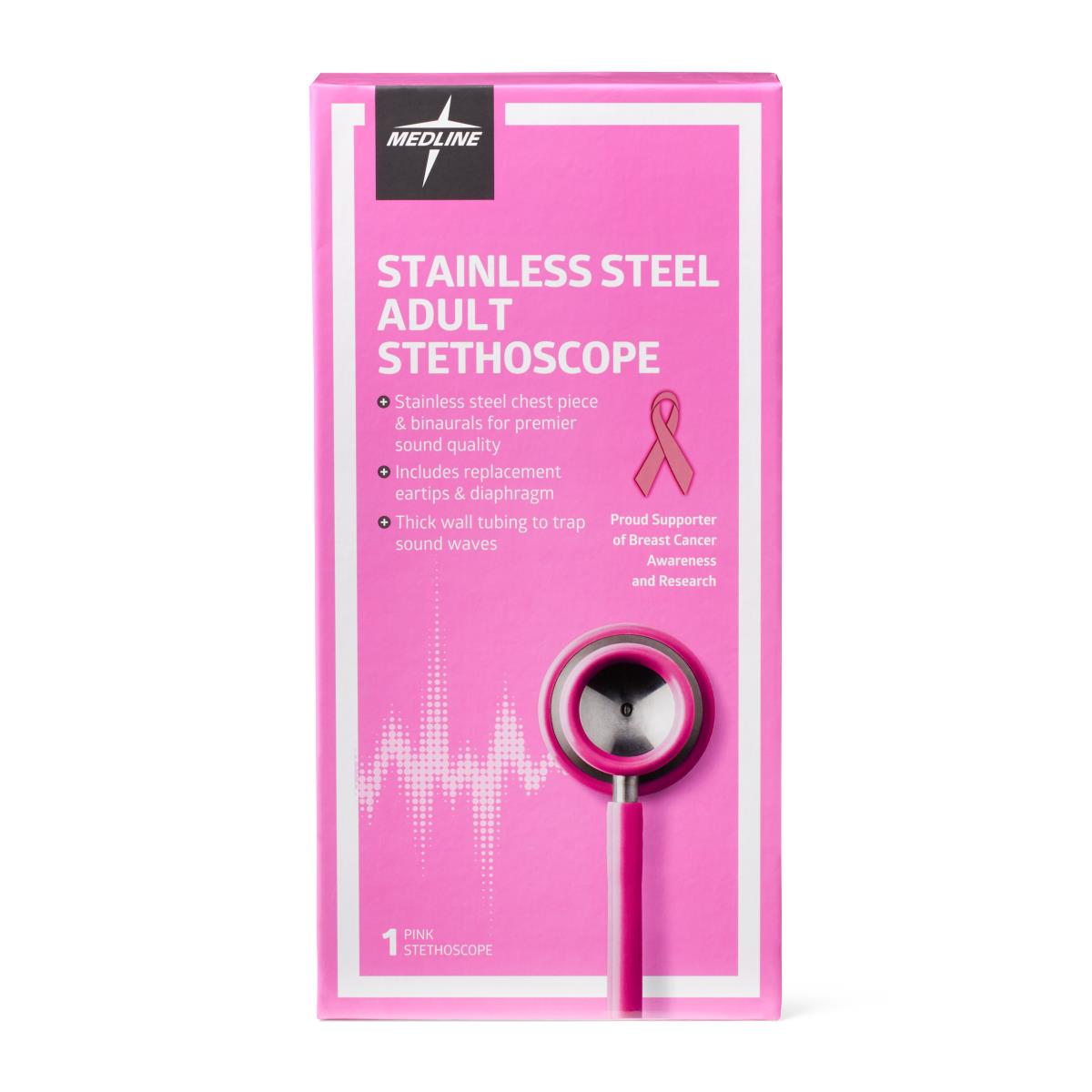 Medline Adult Stainless Steel Stethoscopes