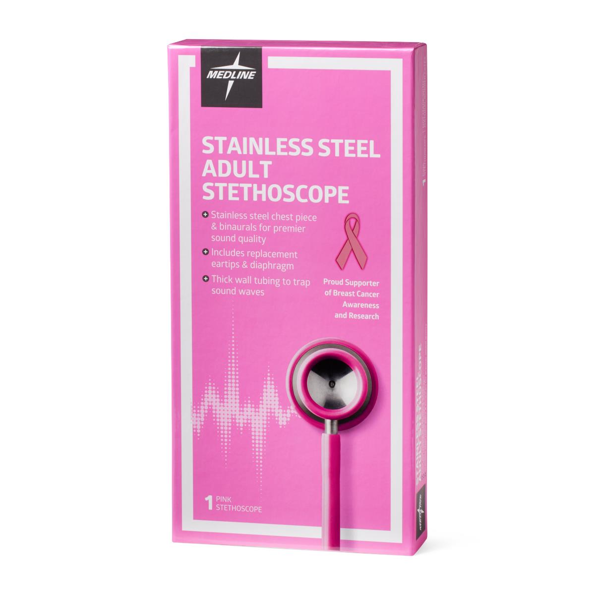 Medline Adult Stainless Steel Stethoscopes