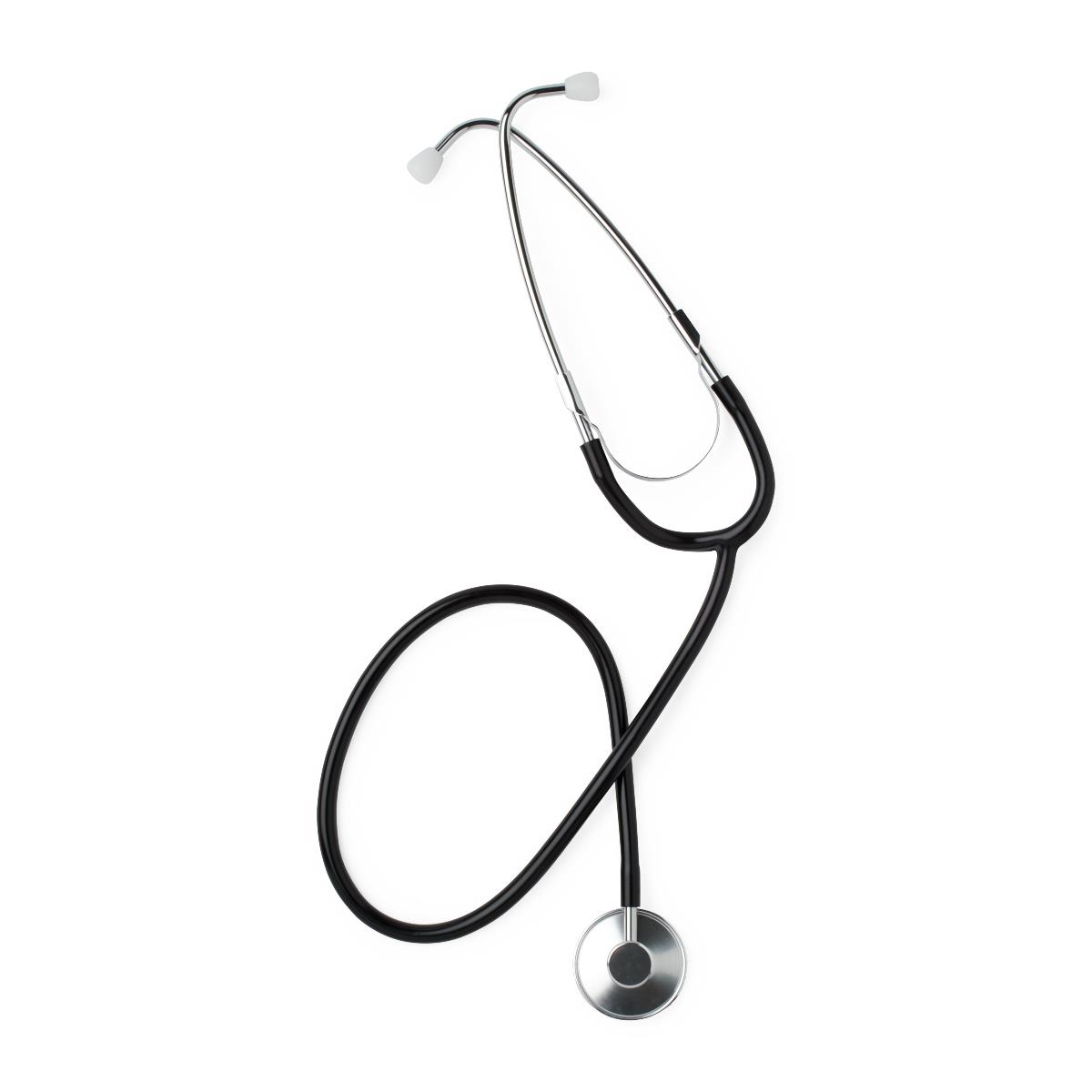 General Exam Stethoscope Medline® Black 1-tube 22 Inch Tube Single Sided Chestpiece