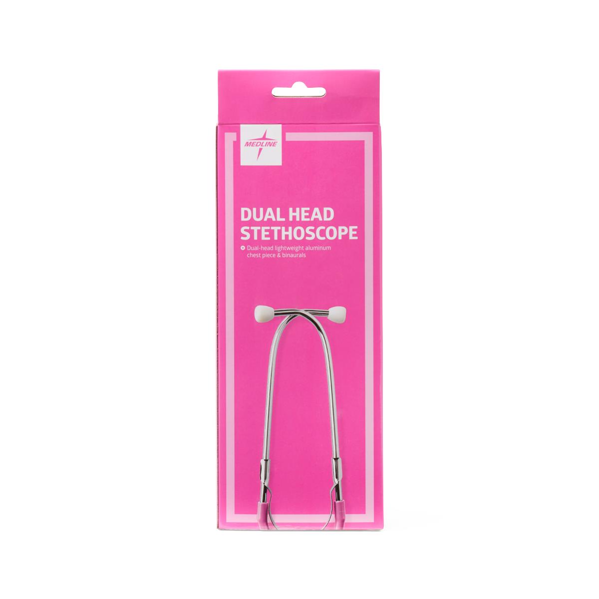 Medline Dual-head Stethoscope, close-up of chest piece, clear sound.