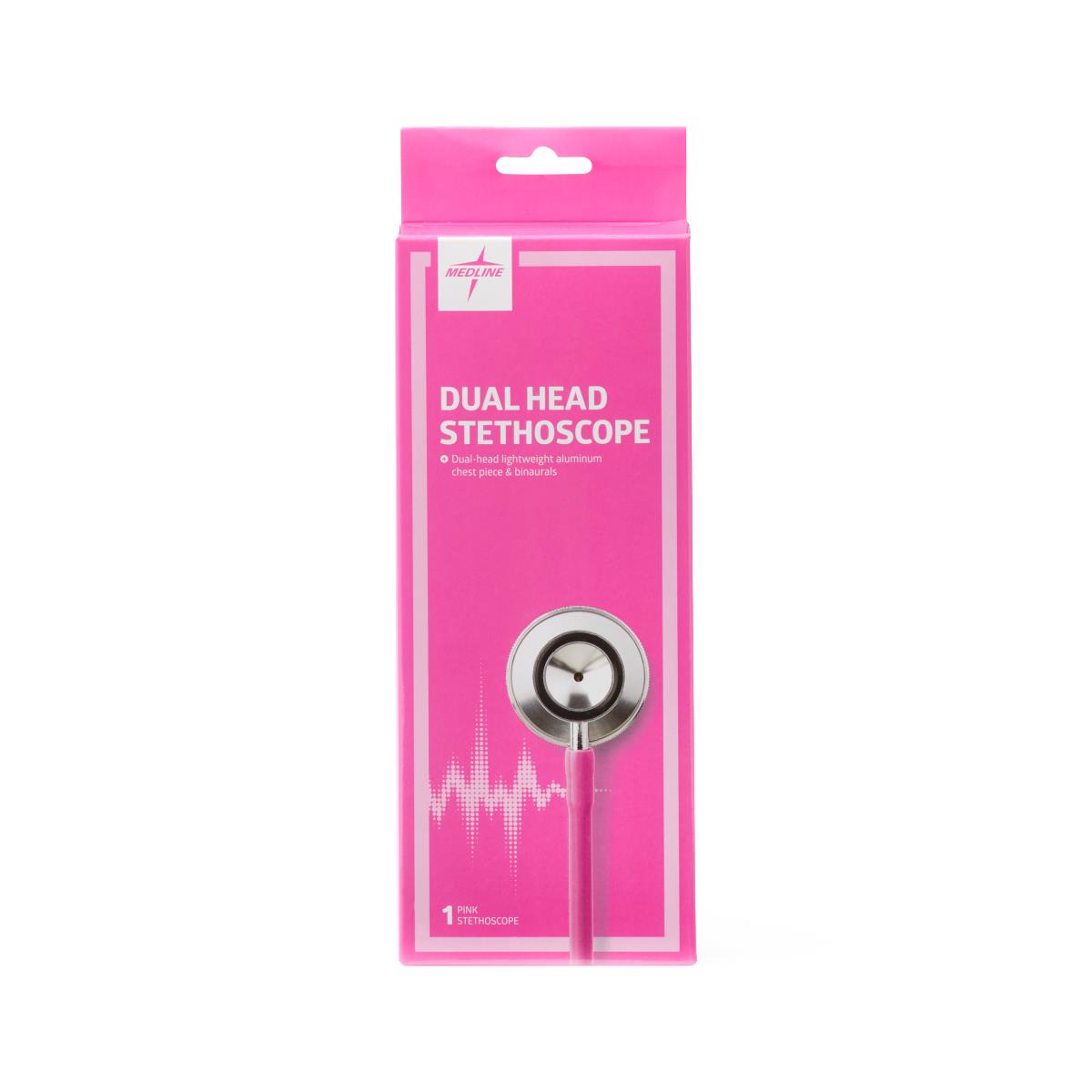 Medline Dual-head Stethoscope, tubing detail, durable and flexible.