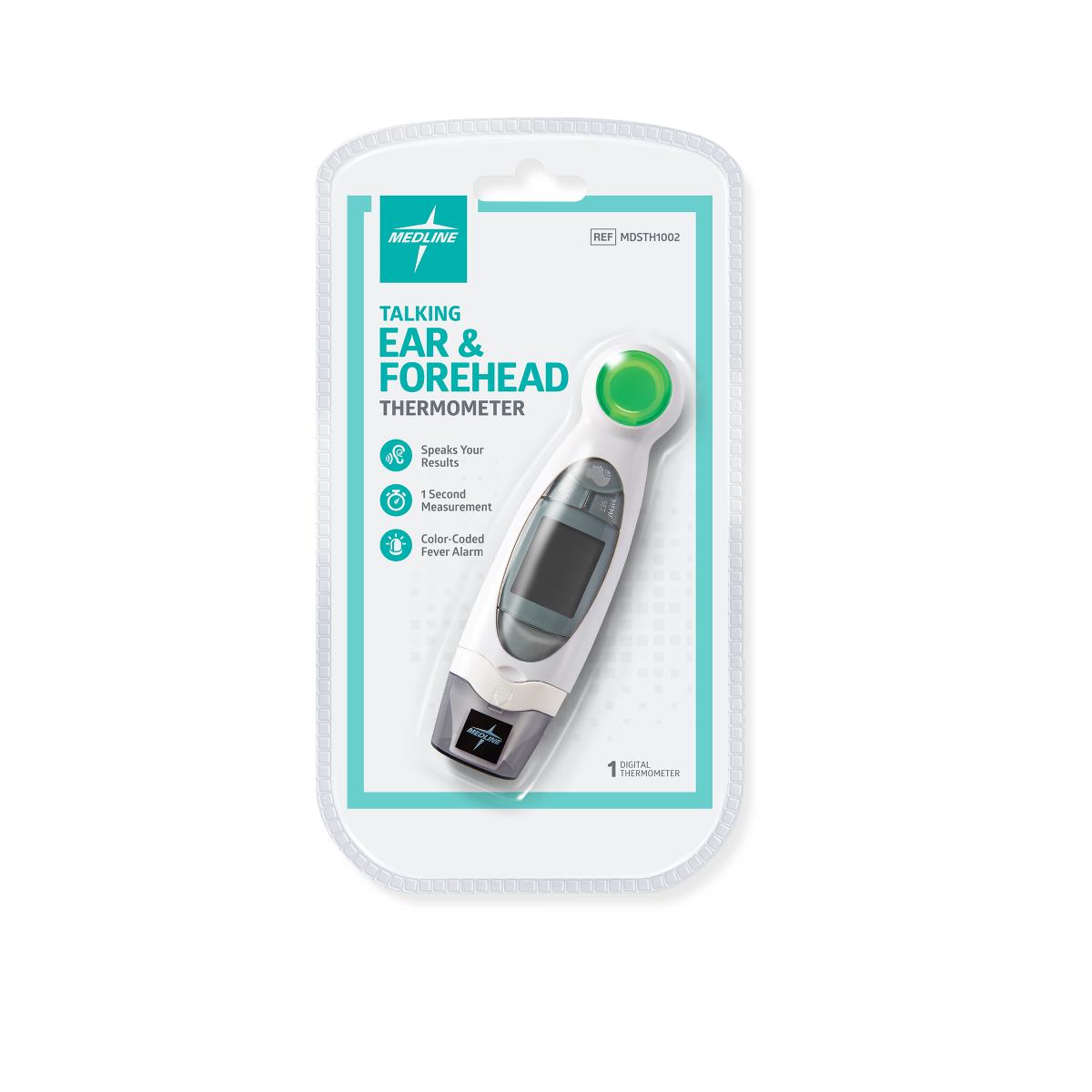 Medline Talking Ear and Forehead Thermometer for Home Use - BeHope