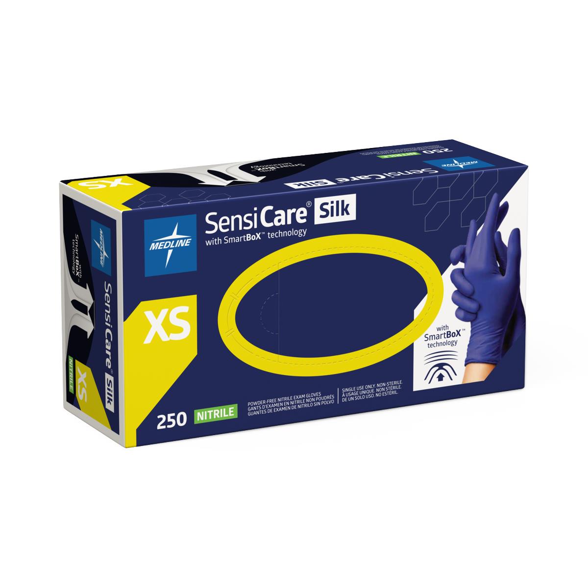 SensiCare Silk Powder-Free Nitrile Exam Gloves with SmartBox Design