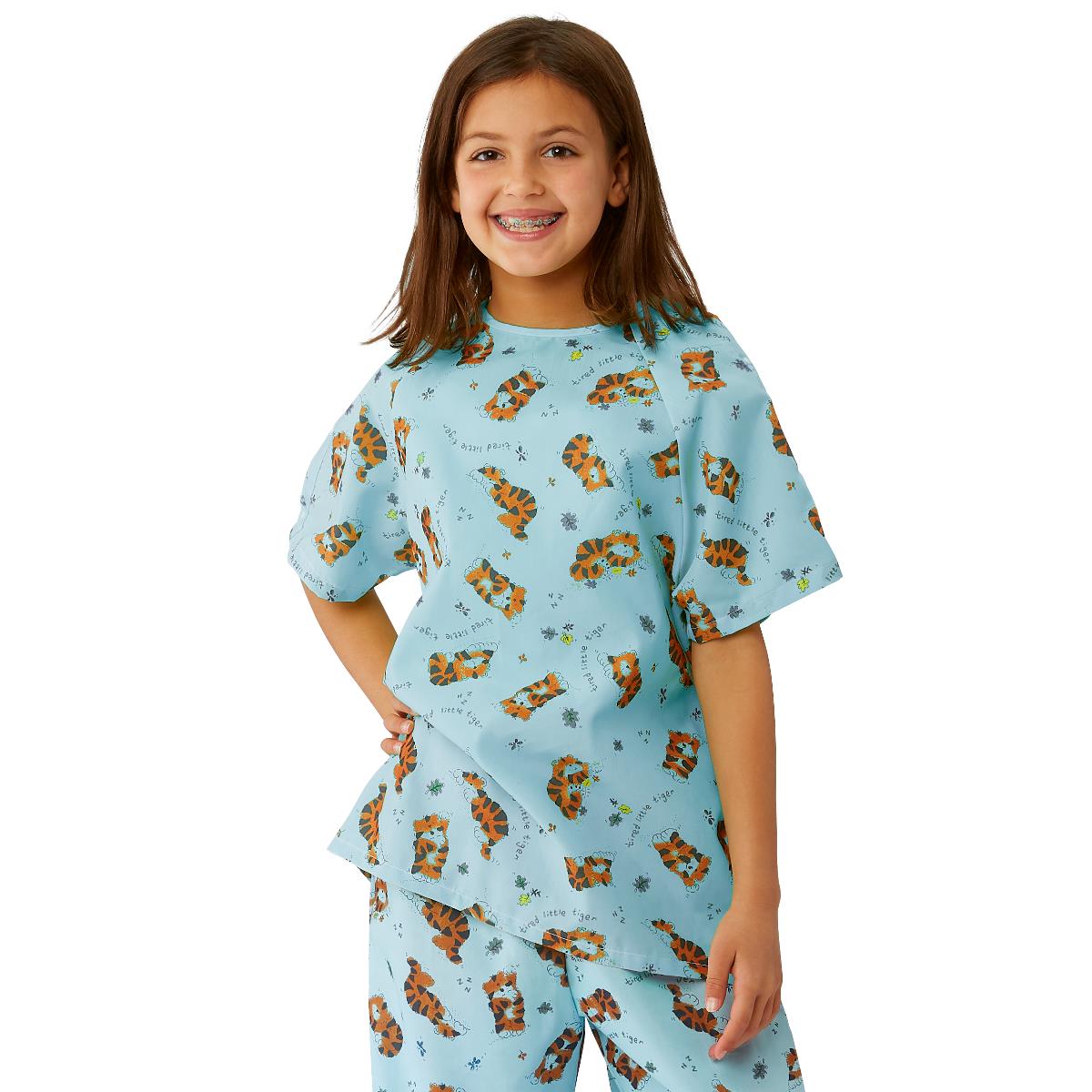 Medline Tired Tiger Snap-Closure Pediatric IV Gowns