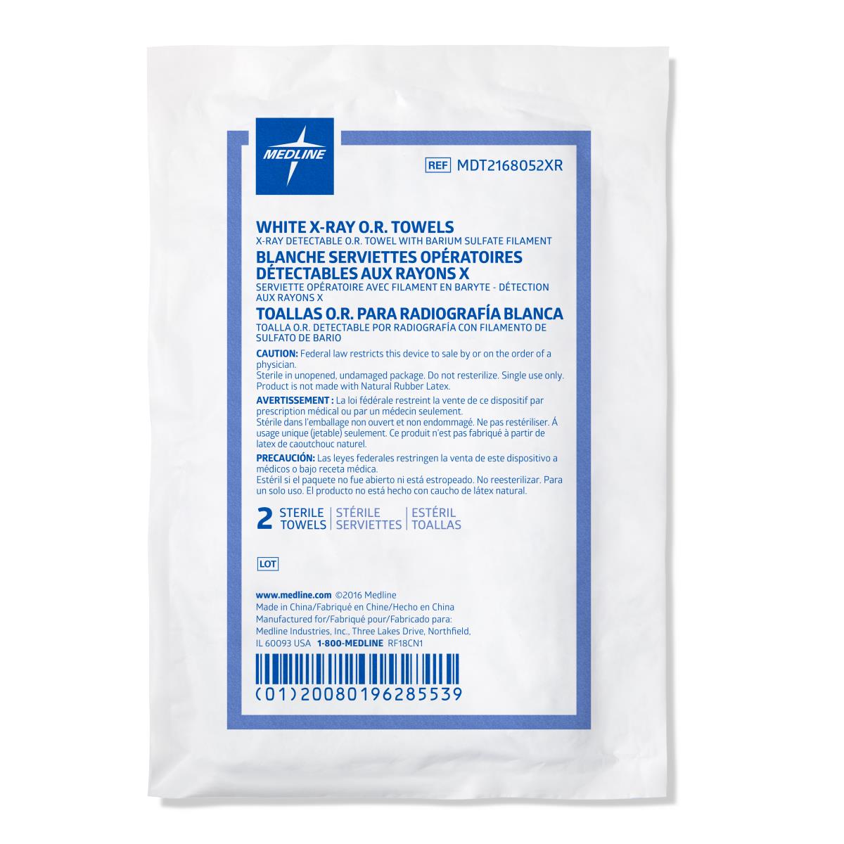 Medline Sterile Disposable X-ray Detectable OR Towels