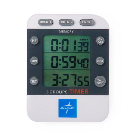 Medline 3-Channel Timer with Digital LCD Display