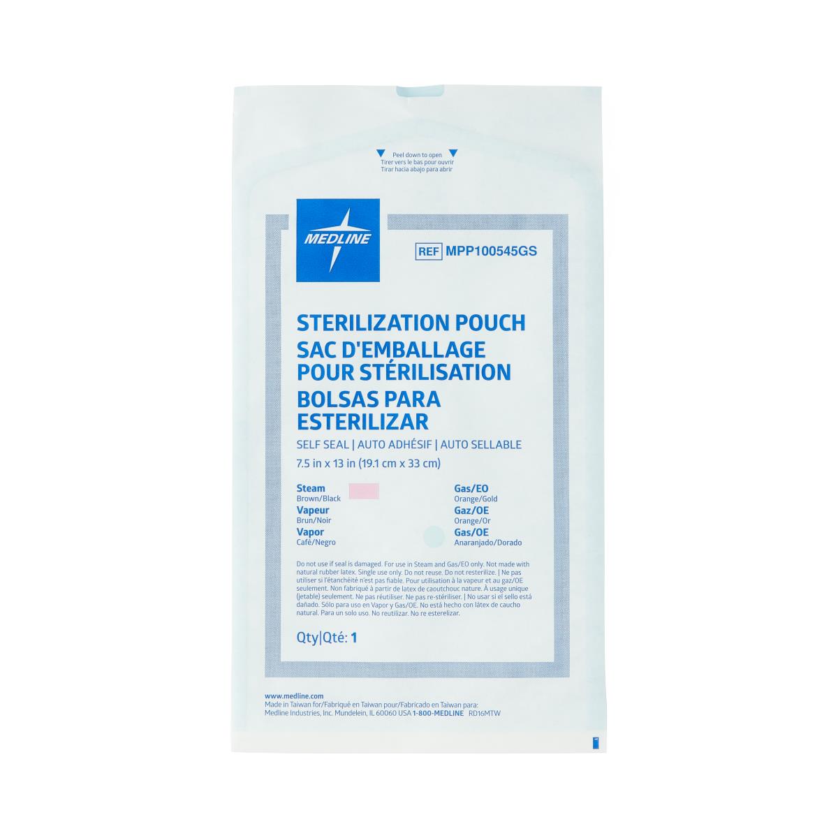Self-Seal Sterilization Pouches for Steam and Gas Only