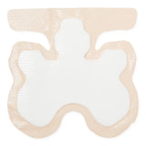 Optifoam Gentle Heel Silicone-faced Foam Dressing, side view of thickness.
