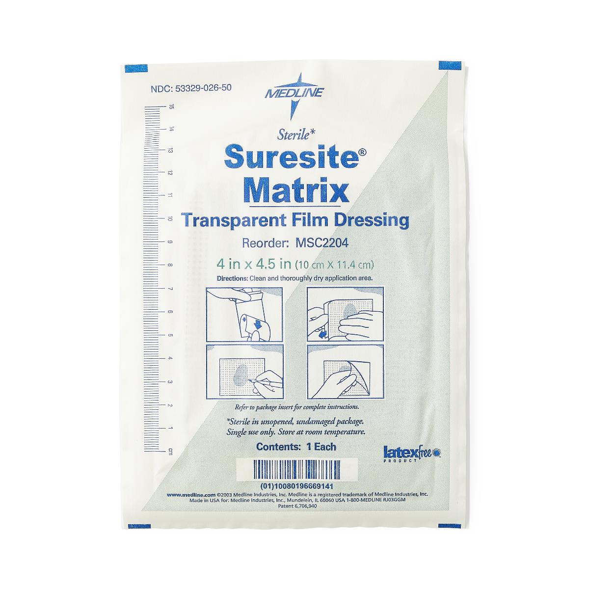 SureSite Matrix Transparent Film Dressing