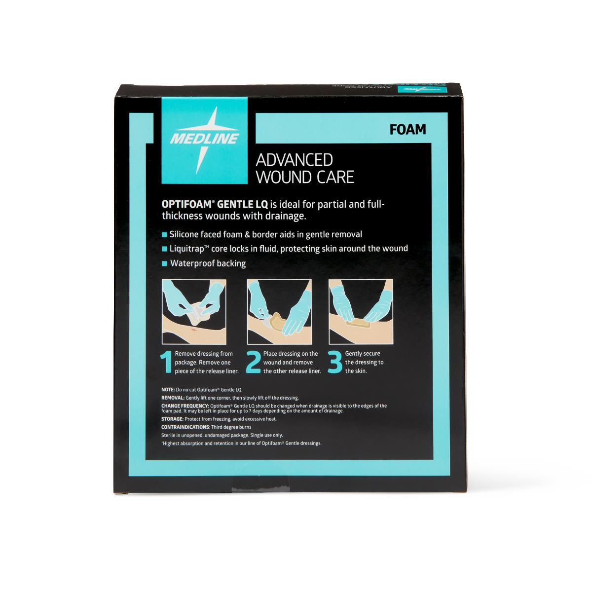 Optifoam Gentle LQ Silicone-Faced Foam Wound Dressings