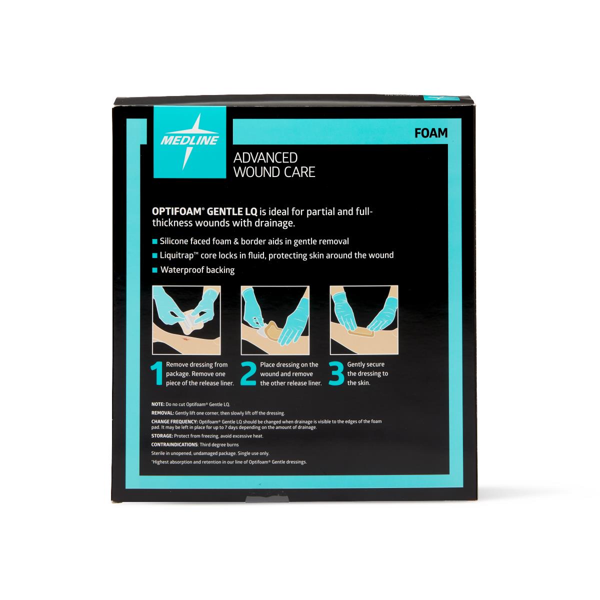 Optifoam Gentle LQ Silicone-Faced Foam Wound Dressings