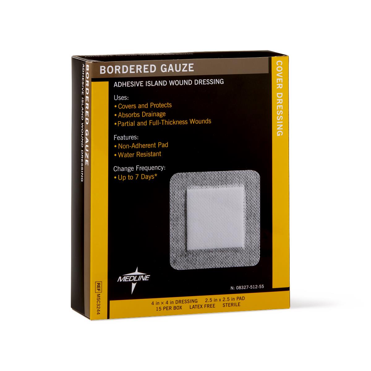 Medline Bordered Gauze Adhesive Island Wound Dressings