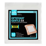 Silicone Foam Dressing Optifoam® Gentle Ex With Border Film Backing Silicone Face Square Sterile