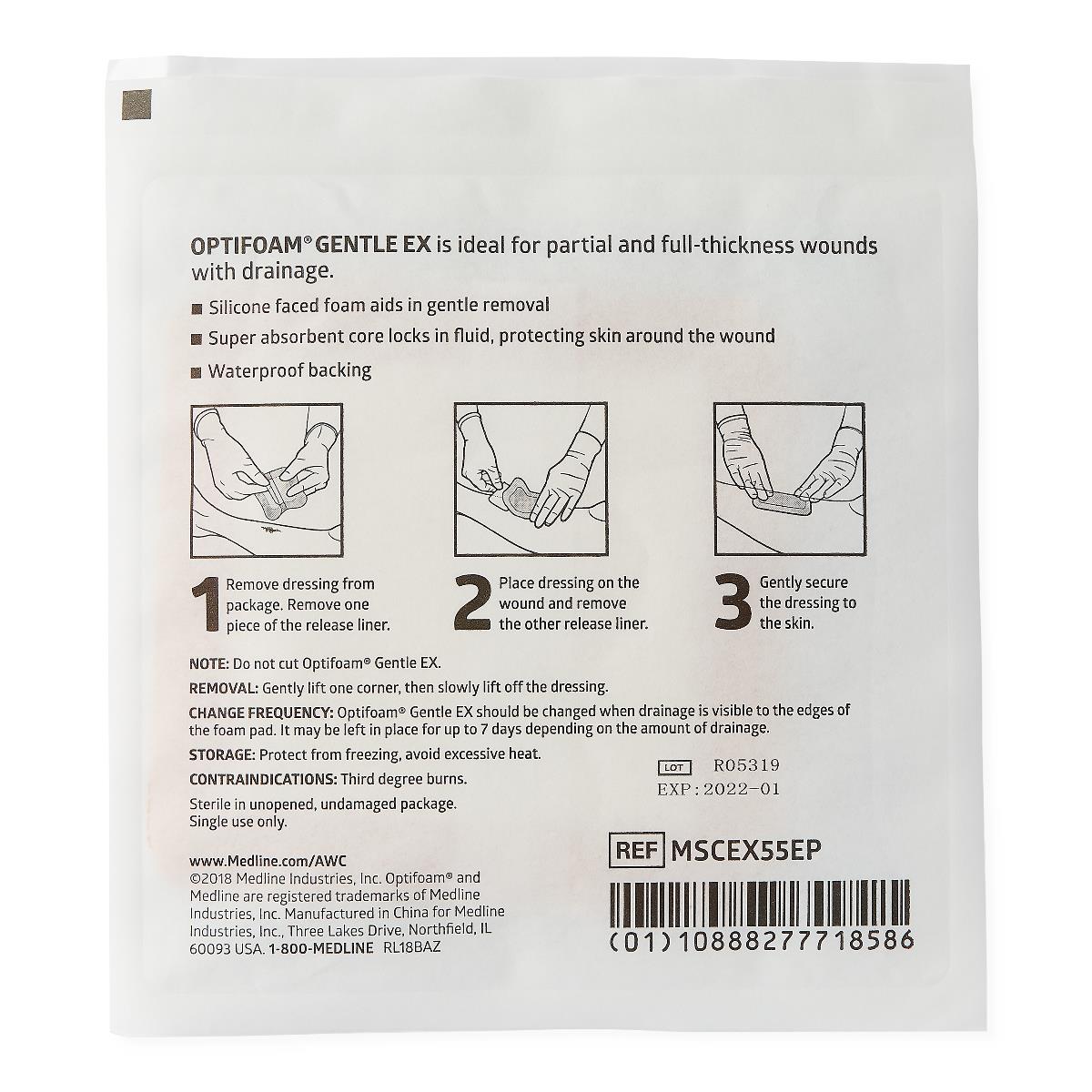 Optifoam Gentle Ex Silicone-faced Foam Wound Dressings - BeHope