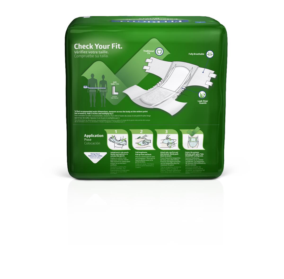 FitRight Extended Wear High-Capacity Adult Incontinence Briefs
