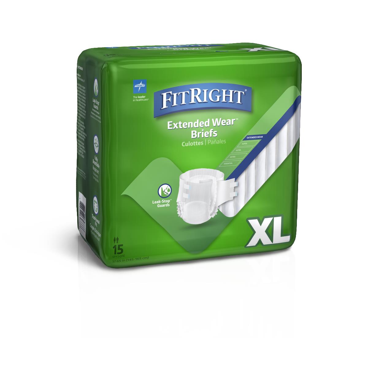 FitRight Extended Wear High-Capacity Adult Incontinence Briefs