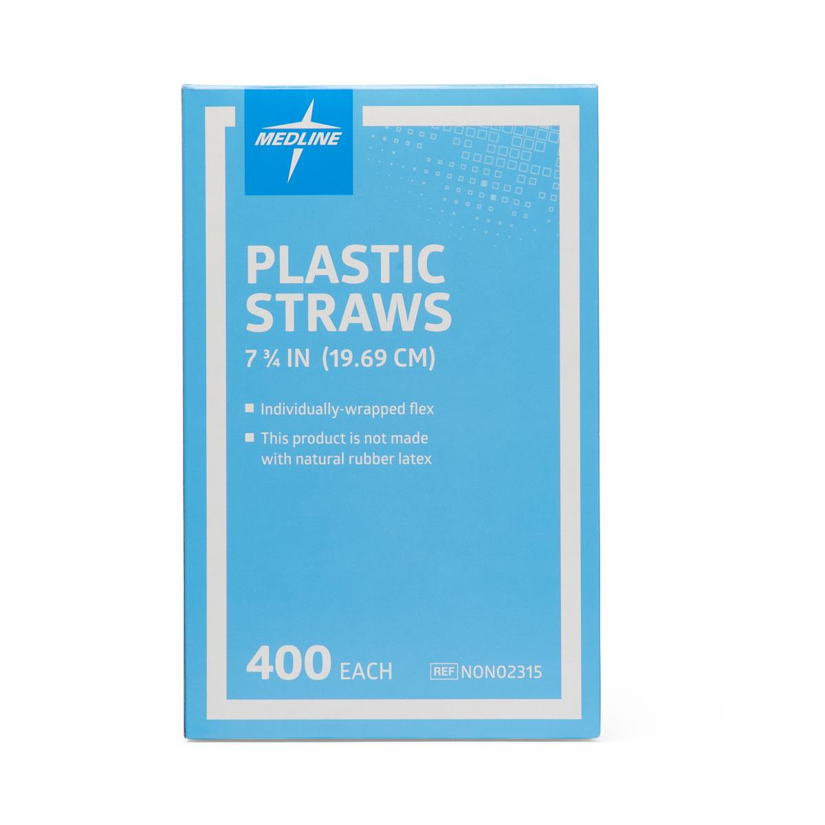 Medline Flexible Plastic Drinking Straws