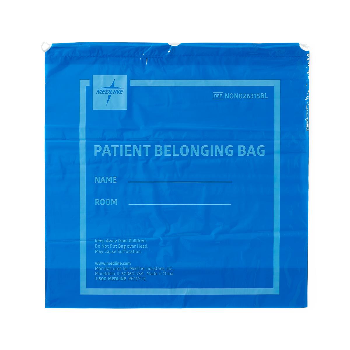 Medline Plastic Patient Belongings Bags with Drawstring - BeHope