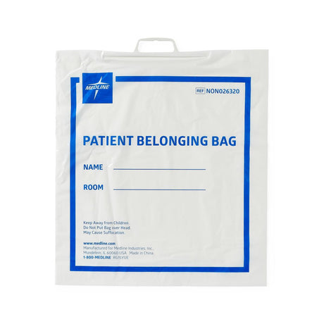 Medline Plastic Patient Belongings Bags with Rigid Handle - BeHope