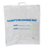 Medline Plastic Patient Belongings Bags with Rigid Handle
